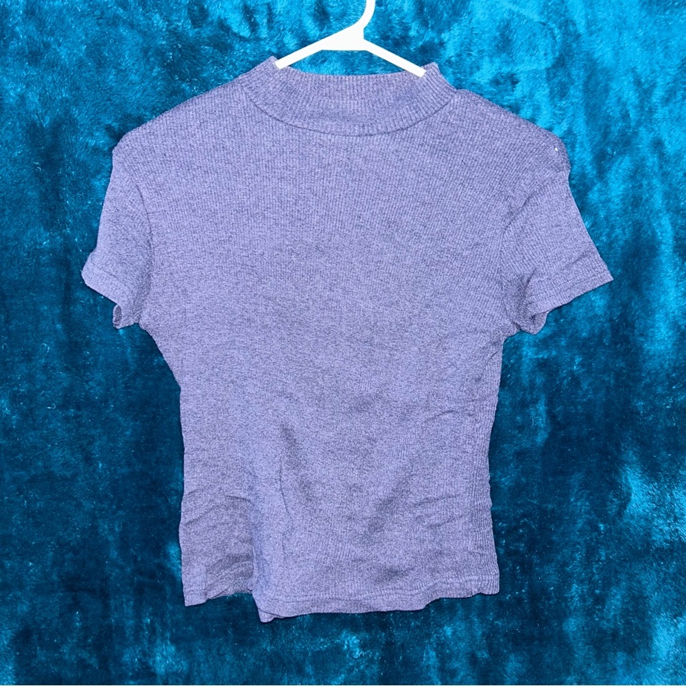 Vintage mock neck short-sleeved sweater